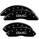 MGP 4 Caliper Covers Engraved Front & Rear Denali Black finish silver ch - 34006SDNLBK