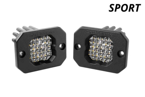 Diode Dynamics Stage Series C1 LED Pod Sport - White Flood Flush WBL (Pair) - DD6469P