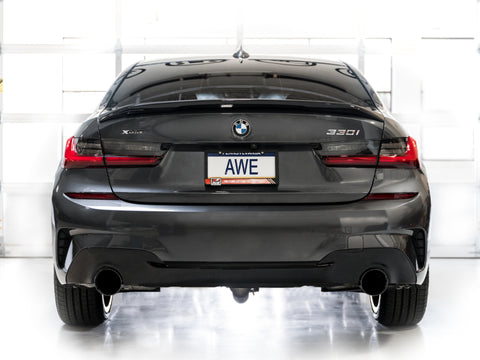 AWE 19-23 BMW 330i / 21-23 BMW 430i Base G2X Touring (Excl. Conv) Axle-Back Exhaust - Diamond Black - 3015-33429