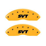 MGP 4 Caliper Covers Engraved Front & Rear SVT Yellow Finish Black Char 2003 Ford Mustang - 10017SSVTYL