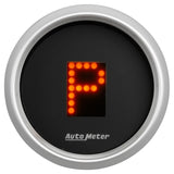 AutoMeter Gauge Gear Pos 2-1/16in. Incl Indicators Black Dial Red Led Silver Bezel - 3359