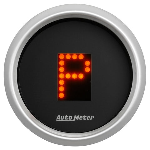 AutoMeter Gauge Gear Pos 2-1/16in. Incl Indicators Black Dial Red Led Silver Bezel - 3359