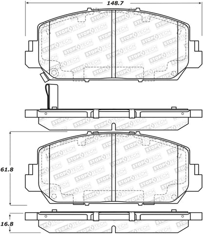 StopTech 13-18 Acura RDX Street Performance Front Brake Pads - 308.16970