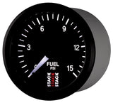 Autometer Stack 52mm 0-15 PSI 1/8in NPTF Male Pro Stepper Motor Fuel Pressure Gauge - Black - ST3304