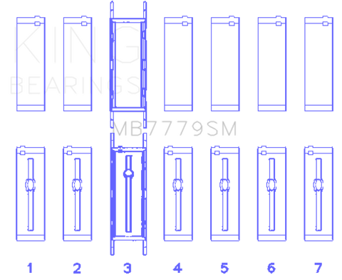 King Engine Bearings BMW B58B30A (Size 0.50 Oversized) Main Bearing Set - MB7779SM0.5