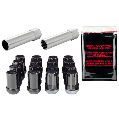McGard SplineDrive Tuner 4 Lug Install Kit w/Locks & Tool (Cone) M12X1.25 / 13/16 Hex - Blk - 65454BK