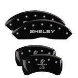 MGP 4 Caliper Covers Engraved Front Shelby Engraved Rear Tiffany Snake Black finish silver ch - 10198SSBYBK