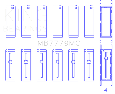 King Engine Bearings Toyota Supra B58 (Size 0.05) Main Bearing Set - MB7779MC0.5