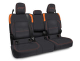 PRP Jeep Wrangler JT Rear Bench Covers - with Armrest - Black/Orange - B056-07