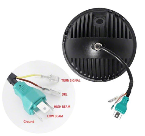 Raxiom 97-18 Jeep Wrangler TJ & JK Axial 7-In LED Headlights w/ DRL - Blk Housing (Clear Lens) - J143372