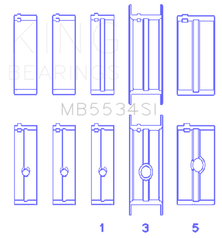 King Chrysler/Jeep 318ci (Size STD) Main Bearing Set - MB5534SI