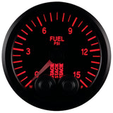 Autometer Stack 52mm 0-15 PSI 1/8in NPTF Male Pro-Control Fuel Pressure Gauge - Black - ST3504