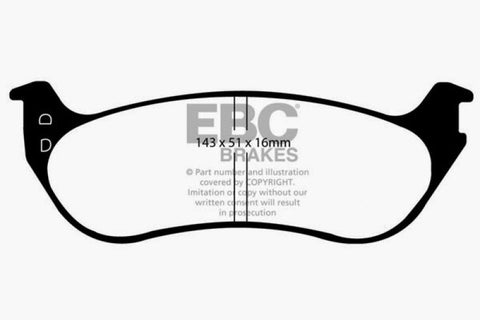EBC 06-10 Ford Explorer 4.0 2WD Ultimax2 Rear Brake Pads - UD1109