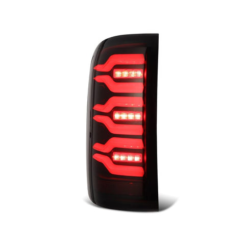 AlphaRex 14-18 GMC Sierra 1500/2500HD/3500HD LUXX-Series LED Tail Lights Blk w/Actv Light & Seq. Sig - 630040