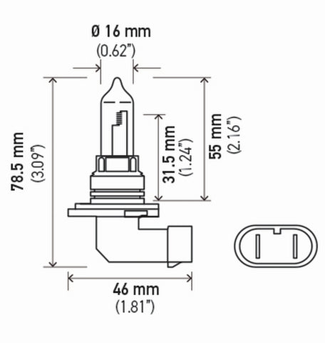 Hella 9005 12V 65W High Performance P20d 2.0 Bulb (Pair) - 9005 2.0TB