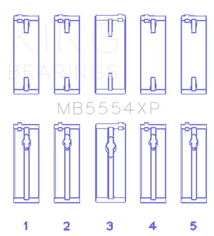 King Toyota 3SGTE (Size 0.25mm) Performance Main Bearing Set - MB5554XP0.25