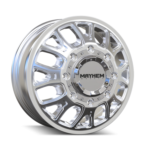 Mayhem 8107D Cogent Dually 17x6.5 8x210 BP -142mm Offset 154.2mm Bore Polished Wheel - 8107D-7679RP