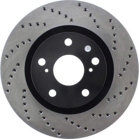 StopTech 07-13 Lexus ES 250/ES 300/ ES330/ES350 SportStop Drilled Left CRYO Front Rotor - 128.44146CL
