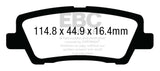 EBC 12+ Cadillac ATS 2.0 Turbo Yellowstuff Rear Brake Pads - DP43012R