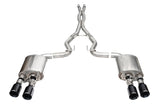 Corsa 24-25 Ford Mustang Dark Horse 5.0L 3in Dual Rear Cat-Back w/Twin 4.5in Black PVD Straight Tips - 21266BLK