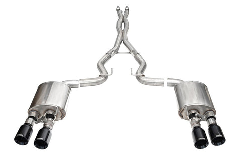 Corsa 24-25 Ford Mustang Dark Horse 5.0L 3in Dual Rear Cat-Back w/Twin 4.5in Black PVD Straight Tips - 21266BLK