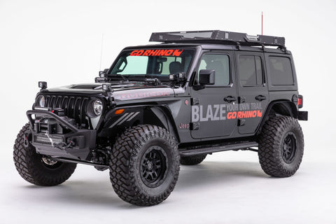 Go Rhino 07-20 Jeep Wrangler JL/JLU/JK/JKU/Gladiator JT Rockline Front Stubby Bumper w/ Overrider - 331101T