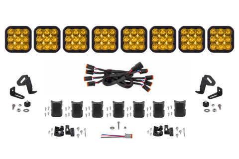 Diode Dynamics SS5 Sport Universal CrossLink 8-Pod Lightbar - Yellow Driving - DD7215