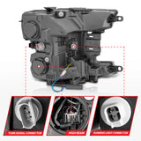 ANZO 18-20 Ford F-150 Full Led Projector Smoke Bar Style Headlights Black Amber - 111520
