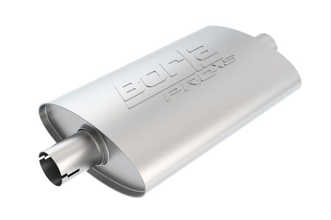 Borla Universal Pro-XS Oval 2.5in Inlet/Outlet Center/Center Notched Muffler - 400496