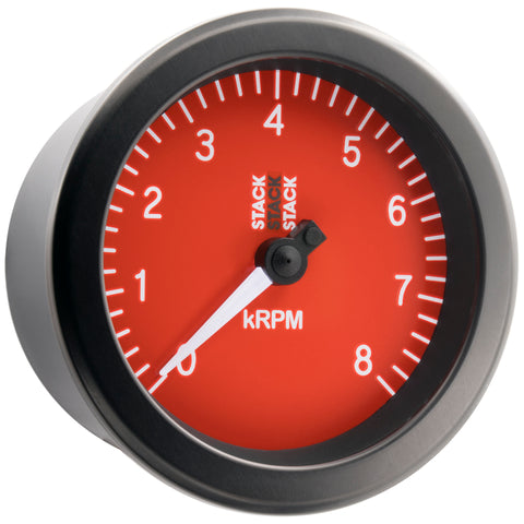 Autometer Stack Sport 88mm 0-8K RPM Tachometer - Red - ST100-08R