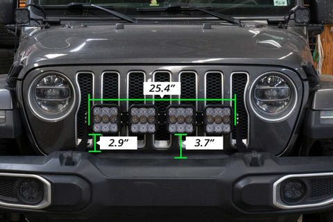 Diode Dynamics Jeep JL SS5 4-Pod CrossLink Grille Lightbar Kit Pro - White Combo - DD7268