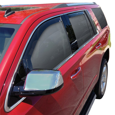 Westin 15-18 Chevy/GMC/Cadillac Tahoe/Yukon/Escalade Wade In-Channel Wind Deflector 4pc - Smoke - 72-39419