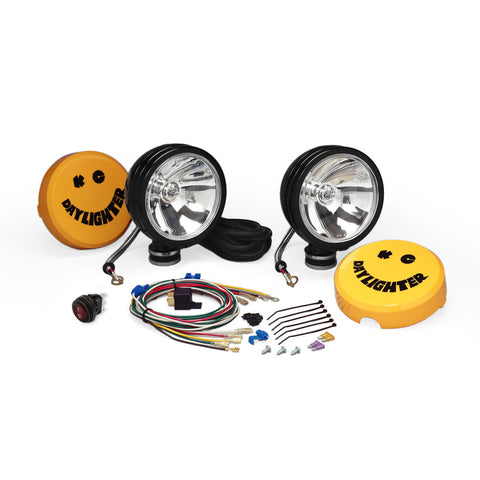 KC HiLiTES Daylighter 6in. Halogen Light 100w Spot Beam (Pair Pack System) - Black SS - 238