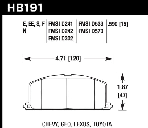 Hawk 85-95 Toyota MR2 HT-10 Race Front Brake Pads - HB191S.590