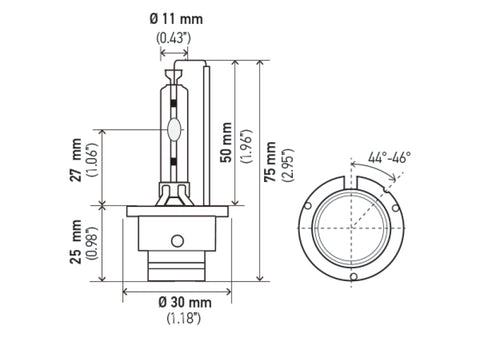 Hella Xenon D2S Bulb P32-2d 85V 35W 4300k - D2S 4300 K