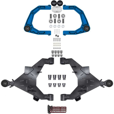 Camburg 22-25 Toyota Tundra 2WD/4WD Blue KINETIK Uniball Trail Series LT Kit w/ Billet XJ UCA - CAM-310217-KX-BLU