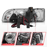 ANZO 1998-2005 Chevrolet S-10 Projector Headlights w/ Halo Black - 111015
