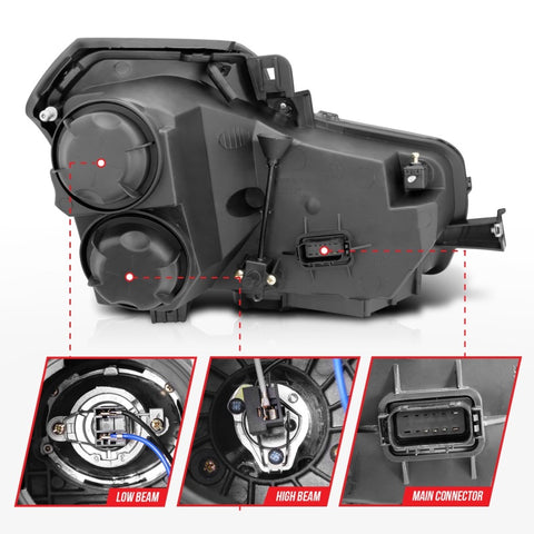 ANZO 2003-2007 Cadillac CTS Projector Headlights w/ Halo Black (CCFL) - 121417