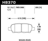 Hawk 03-07 350z / G35 / G35X w/o Brembo Performance Ceramic Street Rear Brake Pads - HB370Z.559