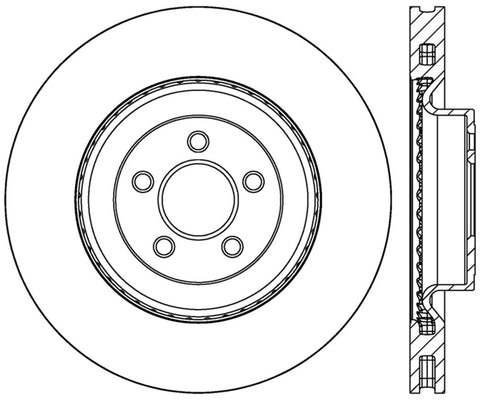 StopTech 2015 Ford Mustang GT w/ Brembo Brakes Left Front Slotted Brake Rotor - 126.61116SL