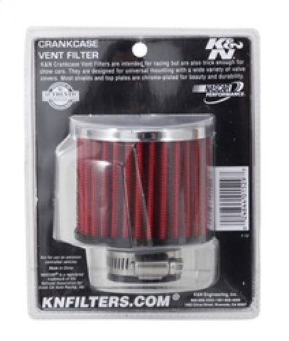 K&N 1.25in Flange ID x 3in OD x 2.5in H Rubber Base Crankcase Vent Filter - 62-1390