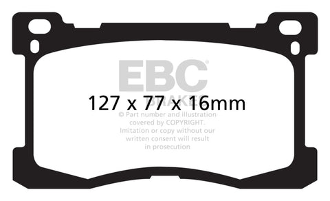 EBC 12+ Hyundai Equus 5.0 Yellowstuff Front Brake Pads - DP41882R