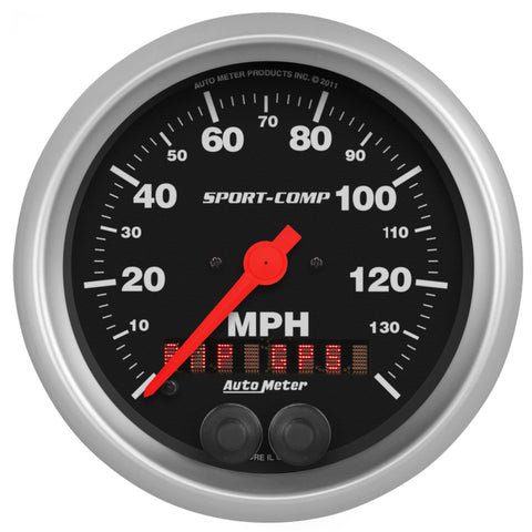 Autometer Sport-Comp 3-3/8 inch 140 MPH Electronic Speedometer w/ GPS Rally Nav Display Gauge - 3982