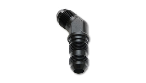 Vibrant -16AN Bulkhead Adapter 45 Deg Elbow Fitting - Anodized Black - 10606