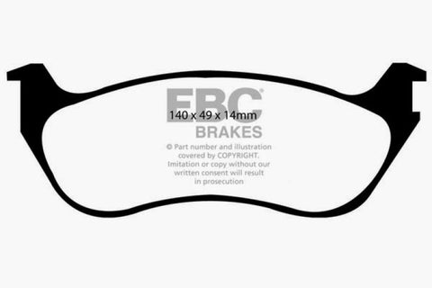EBC 02-05 Ford Explorer 4.0 2WD Yellowstuff Rear Brake Pads - DP41631R