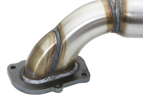 aFe POWER 14-18 Chevrolet Corvette C7 & Z06 Twisted Steel 3in 304 Stainless Steel Mid Pipe w/ Cat - 48-34130-1YC