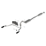 Ford Racing 21-24 F-150 Touring Rear Exit Exhaust - Black Tips - M-5200-FTBR