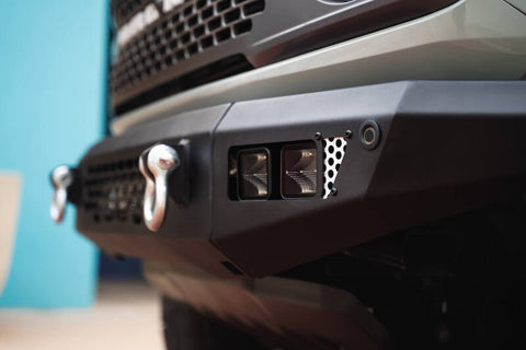 DV8 Offroad 2021+ Ford Bronco Bumper- Accommodates 20in Dual Row Light Bar & (4) 3in Pod Light Mount - FBBR-03
