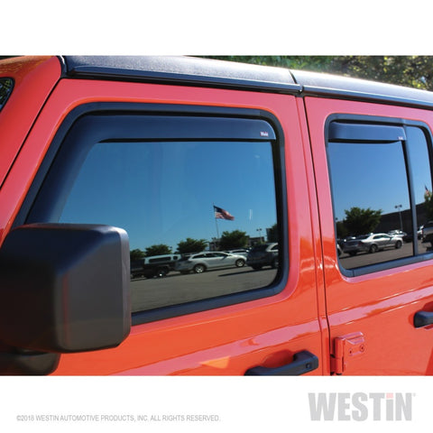 Westin 2018-2019 Jeep Wrangler JL Unlimited Wade In-Channel Wind Deflector 4pc - Smoke - 72-51499
