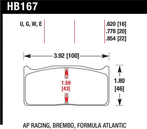 Hawk AP Racing  DTC-60 Race Brake Pads - HB167G.778
